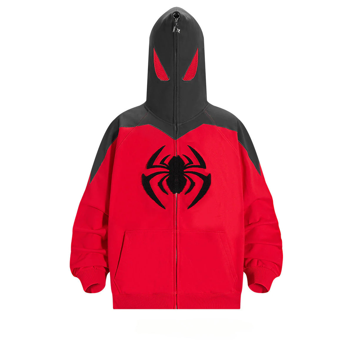 Unisex Comic Spider Digital Printed Zip Up Cosplay Hoodie