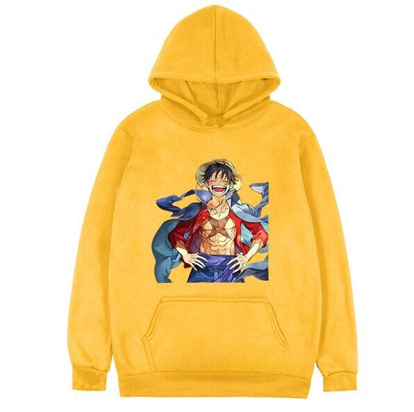 Unisex Casual Luffy Print Loose Hoodie