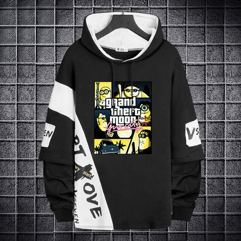 Men's Game Printed Casual Pullover Hoodie