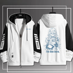 Casual EVA Anime Pattern Zipper Hoodie