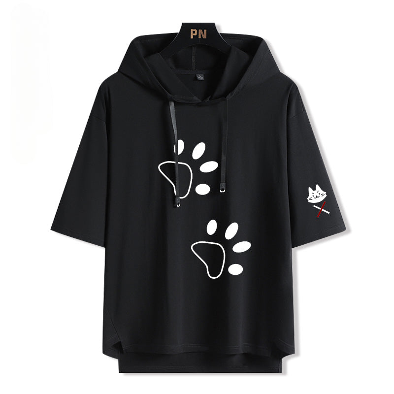 Vtuber Anime Hooded Short-sleeved Shirt