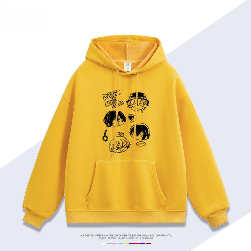 Dazai Anime Graphic Print Loose Hoodie