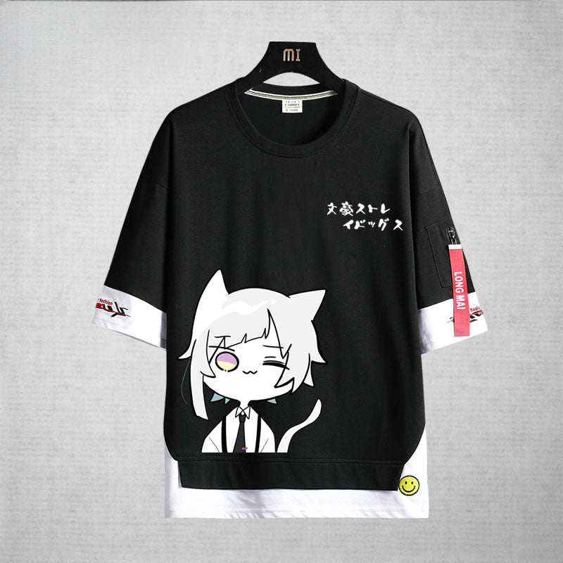 Chic Anime Cotton Loose Crew Neck T-Shirt