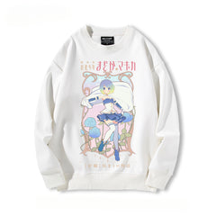 Cute Girls' Anime Crew Neck Sweatshirt