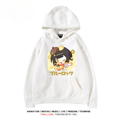 Cute Anime Printed Drawstring Hoodie