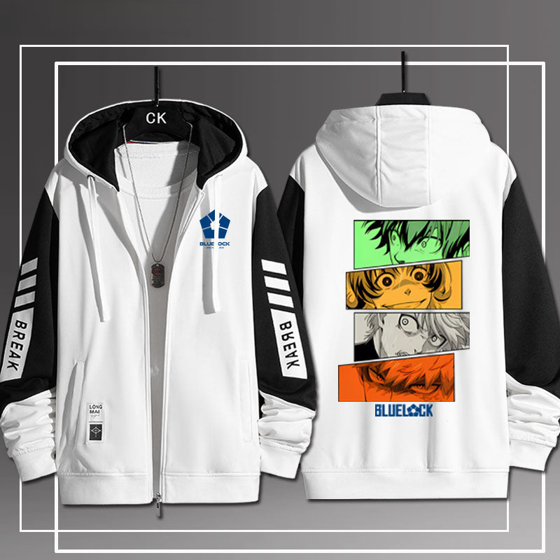 Trendy Anime Graphic Zipper Hooded Coat