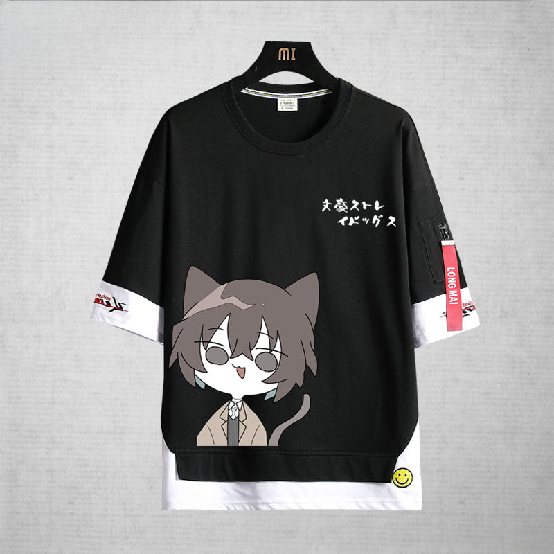 Chic Anime Cotton Loose Crew Neck T-Shirt