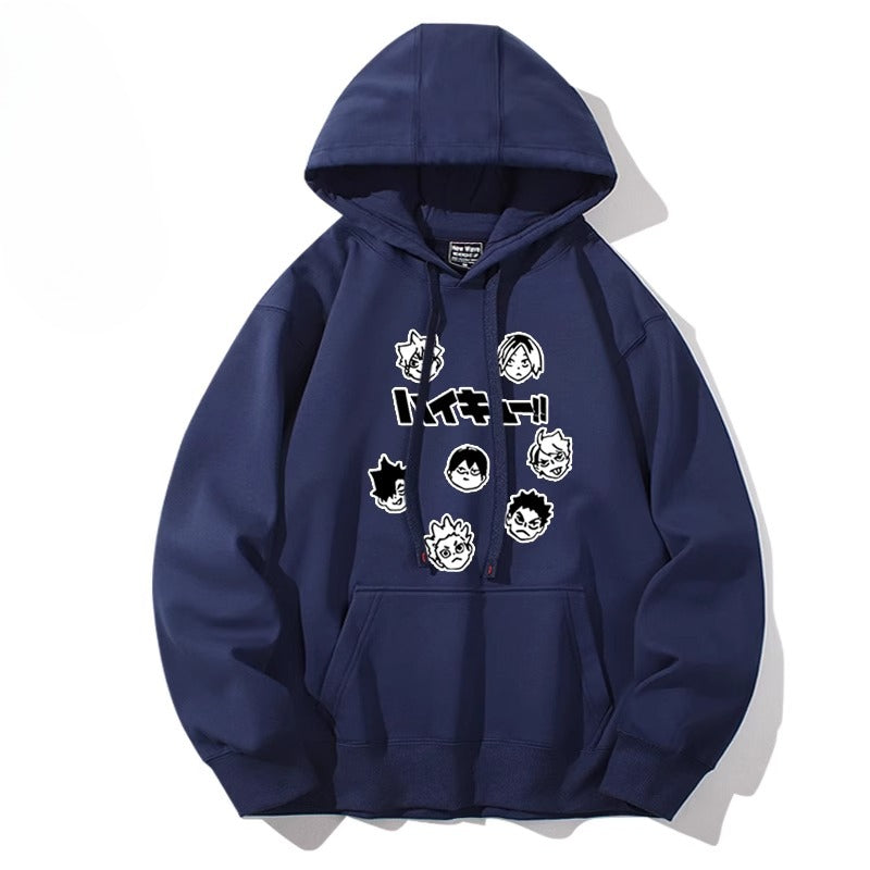 Casual Anime Graphic Print Pullover Hoodie
