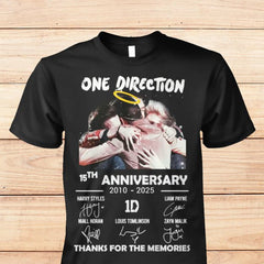 Unisex 1D 15th Anniversary Black Shirt