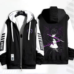 Men's and Women's Anime Print Zipper Hoodie
