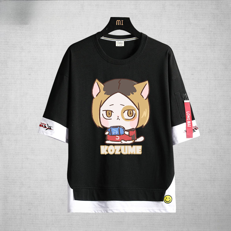 Unisex Cute Anime Printed Short-sleeved T-shirt