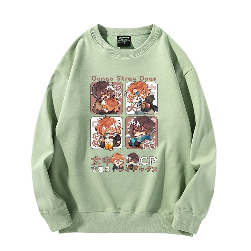 Casual Anime Dazai Graphic Loose Sweatshirt