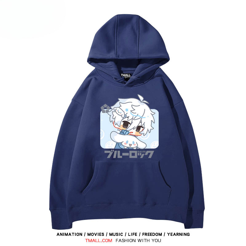 Cute Anime Printed Drawstring Hoodie