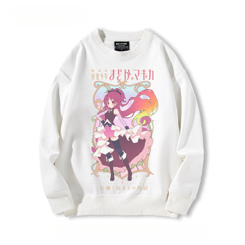 Cute Girls' Anime Crew Neck Sweatshirt