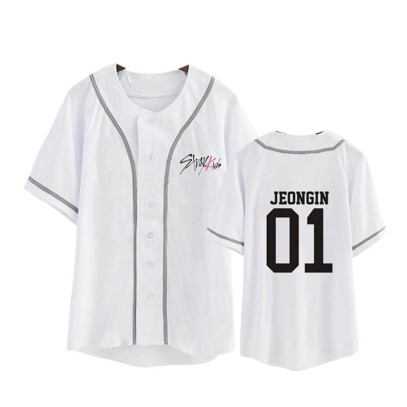 Kpop Logo Loose Baseball Jersey T-shirt