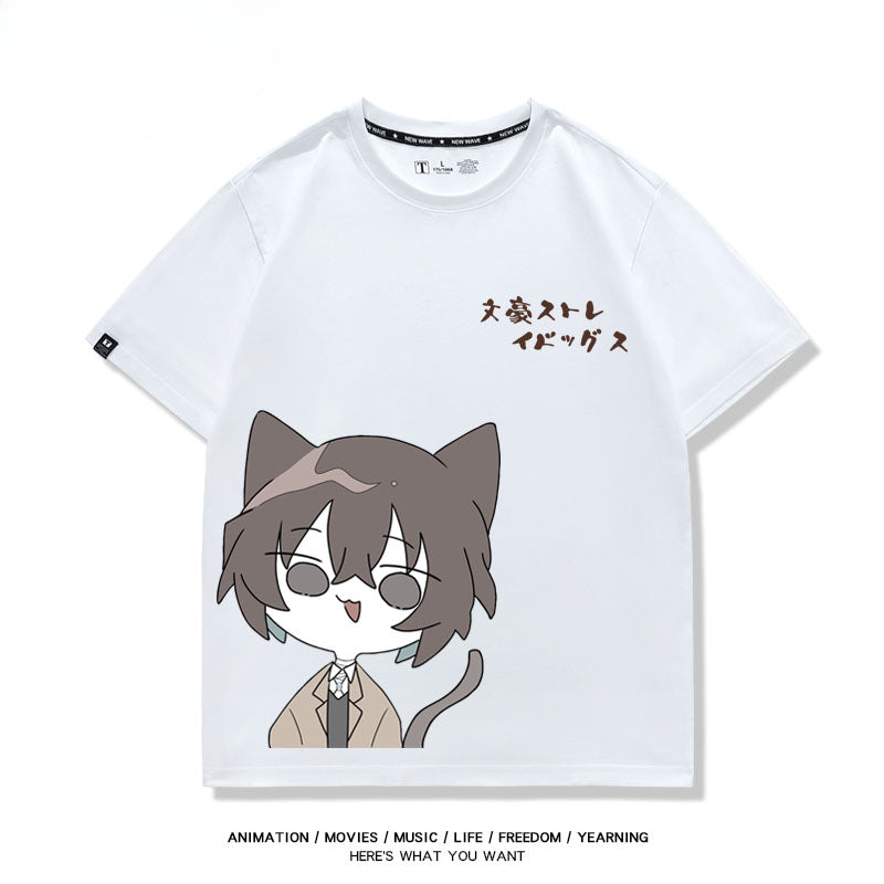 Unisex Anime Graphic Cotton Loose T-Shirt