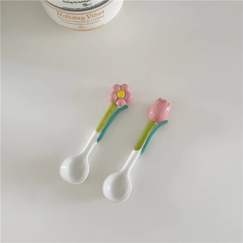Garden Stirring Tulip & Flower Spoon Set