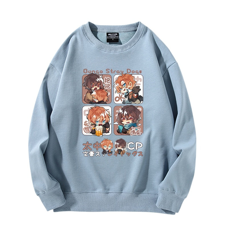 Casual Anime Dazai Graphic Loose Sweatshirt