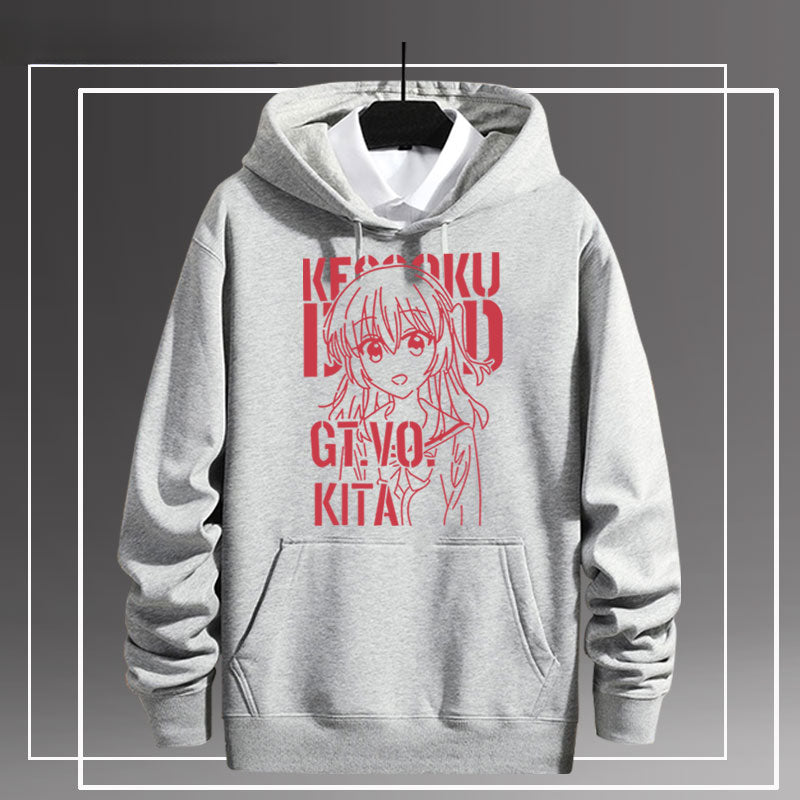 Unisex Anime Graffiti Print Loose Hoodie