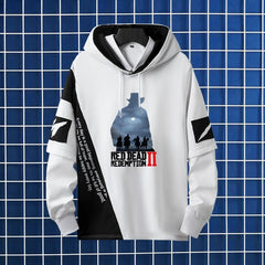 Men's Game Graphic Print Loose Pullover Hoodie