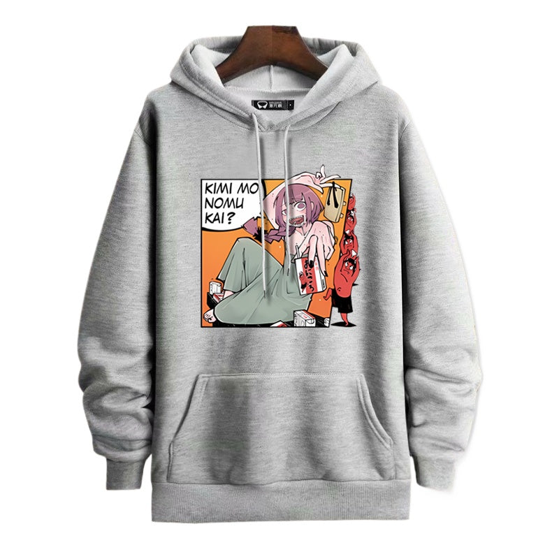 Casual Anime Graphic Print Cos Hoodie
