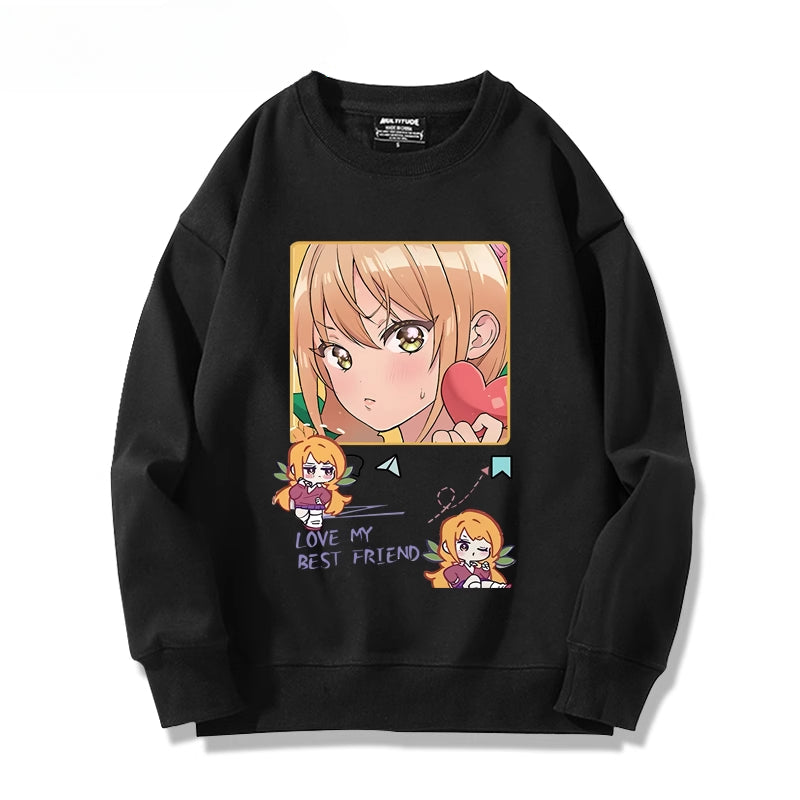 Cute Anime Printed Crew Neck Sweatshirt