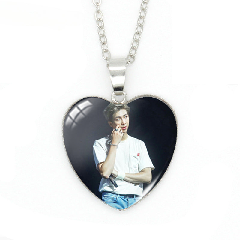 Chic Kpop Heart-shaped Gem Necklace