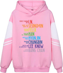 SKZ FAM Lyrics Color Block Pullover Hoodie