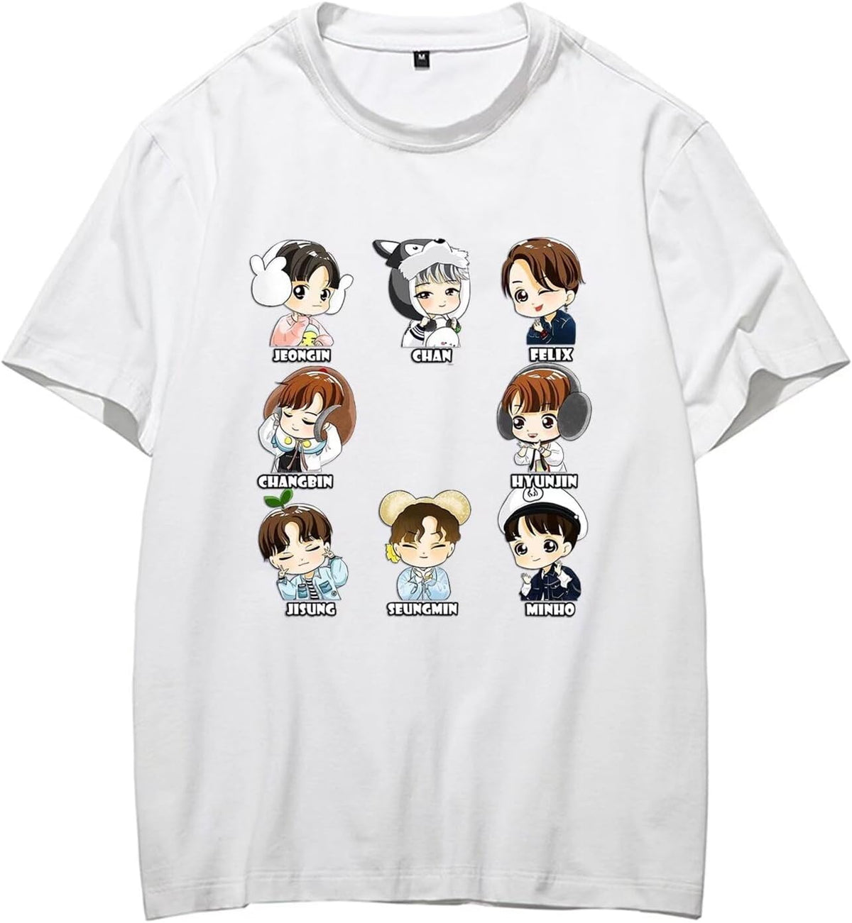 Kpop Bangchan Felix Cartoon Printed T-shirt