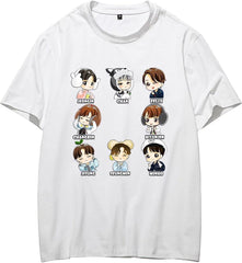 Kpop Bangchan Felix Cartoon Printed T-shirt