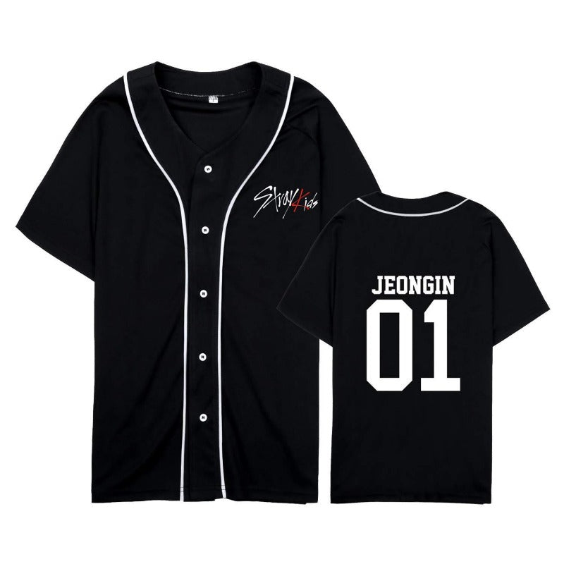 Kpop Logo Loose Baseball Jersey T-shirt
