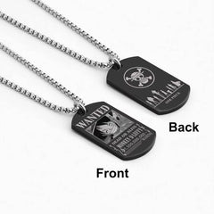 Anime One Piece Wanted Poster Pendant Necklace Stainless Steel Chain Manga Necklace