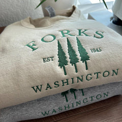 Forks Washington Embroidered Unisex Sweatshirt