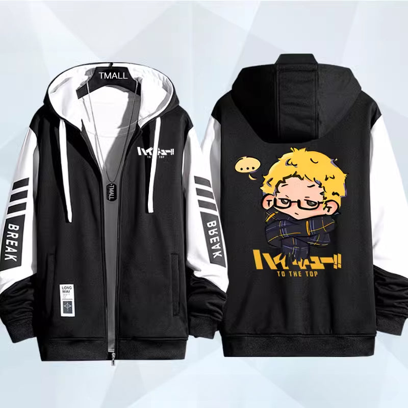 Unisex Hinata Anime Zipper Thin Coat