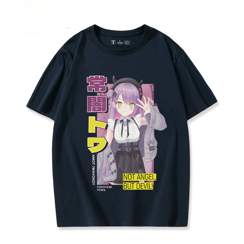 Girls' Vtuber Anime Cos Short-sleeved T-shirt