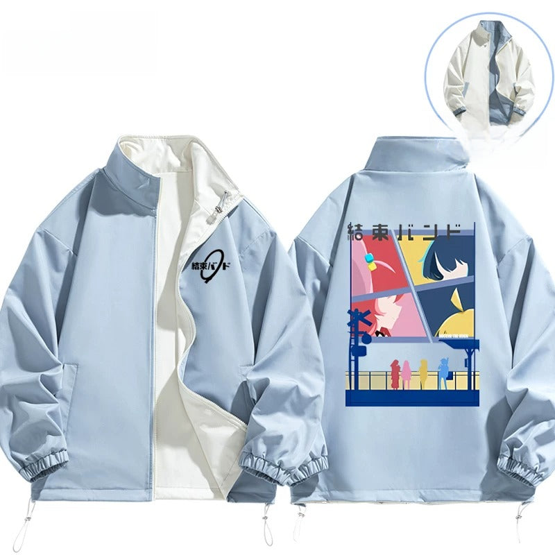 Kessoku Band Graphic Zip-up Jacket Top