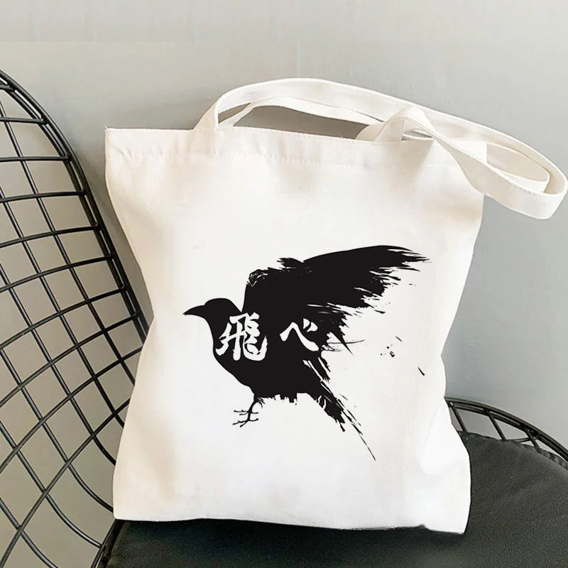 Trendy Anime Printed Canvas Shoulder Tote Bag