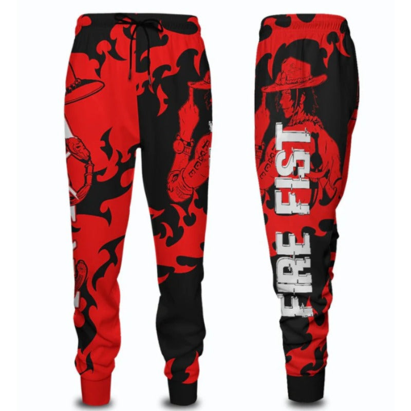 Casual Fire Fist Digital Print Sports Trousers