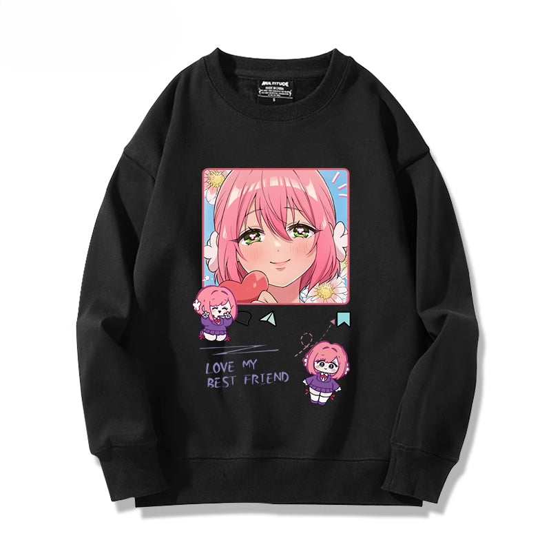Cute Anime Printed Crew Neck Sweatshirt