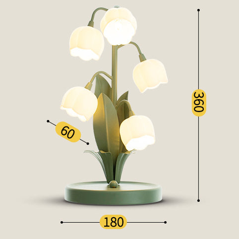 Lily of The Valley Green Table Lamp