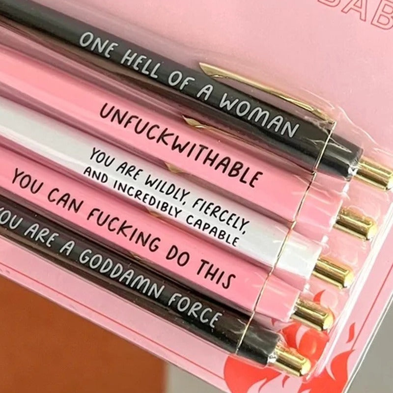 Motivational Encouraging 5 Ballpoint Pen Set