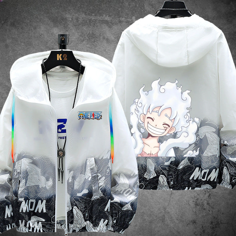 Unisex Luffy Zipper Sunscreen Thin Jacket