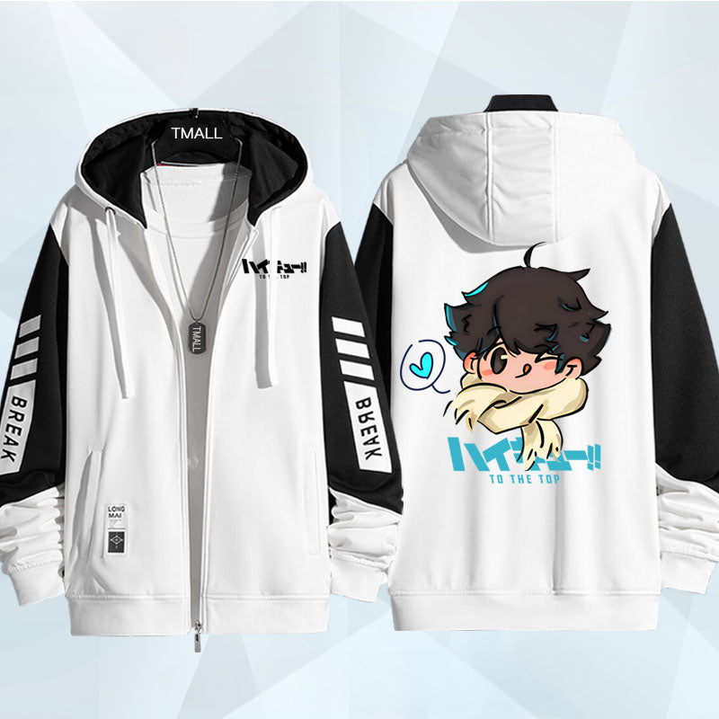 Unisex Hinata Anime Zipper Thin Coat