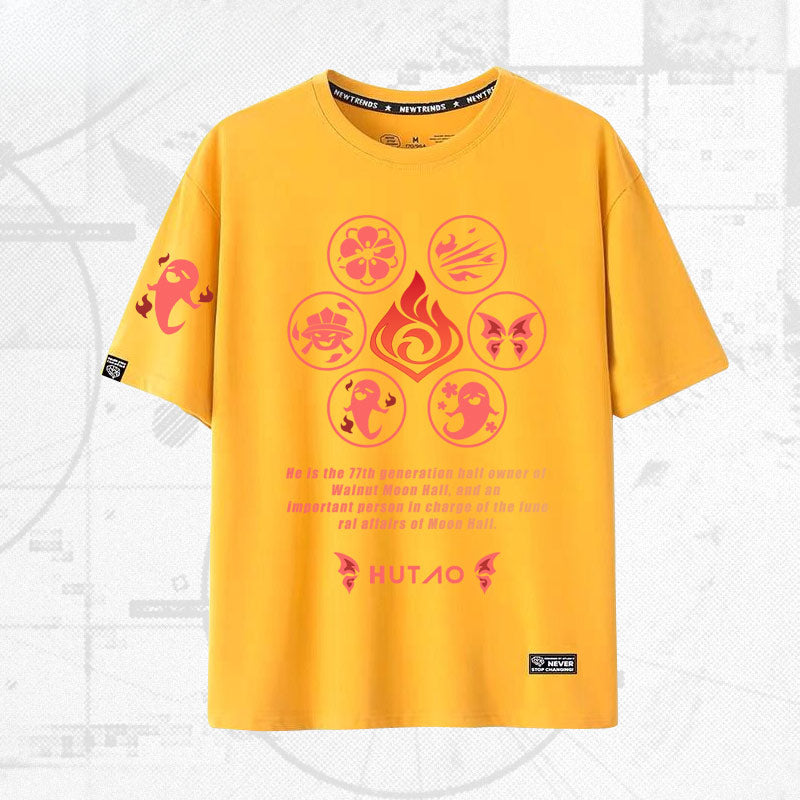 Unisex Game Hutao Casual Short-sleeved T-shirt