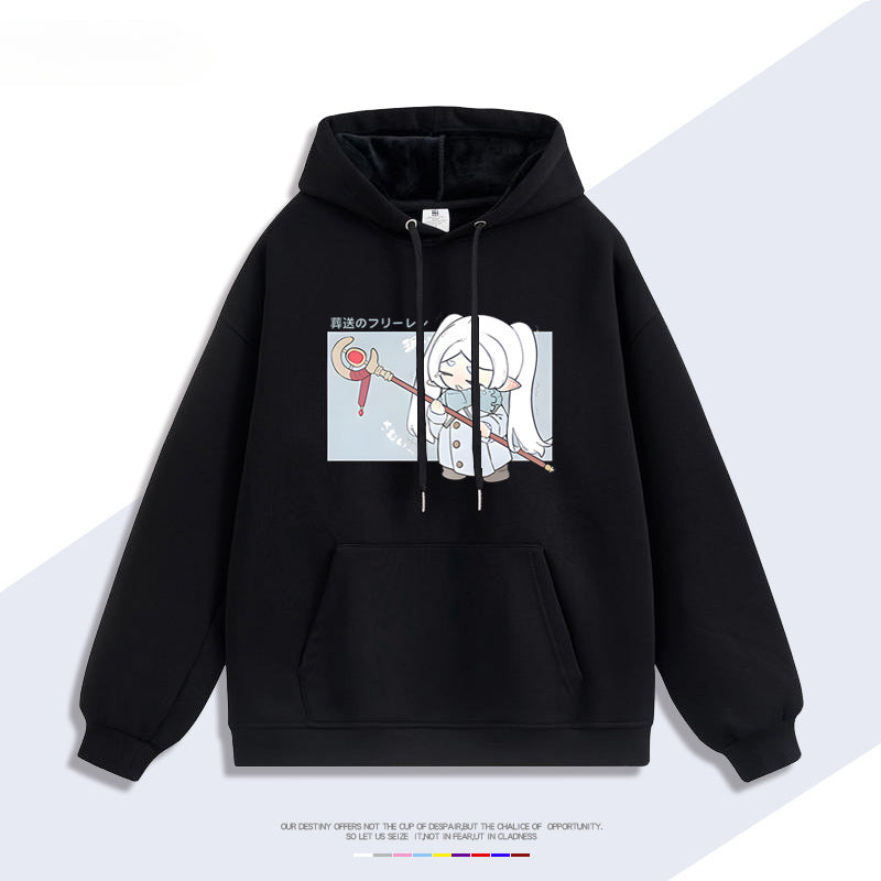Unisex Anime Graphic Print Loose Hoodie