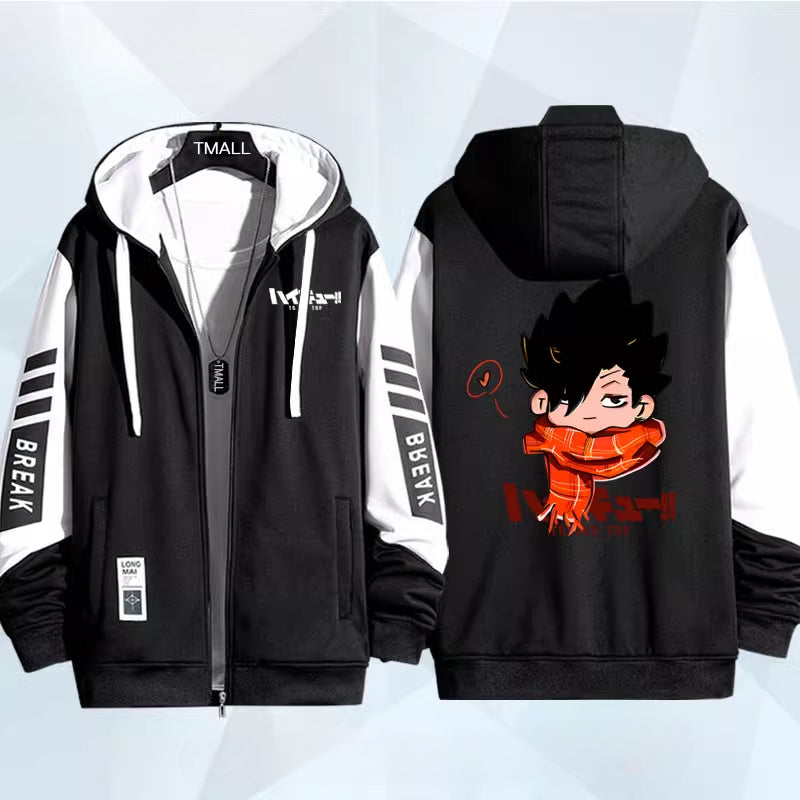 Unisex Hinata Anime Zipper Thin Coat