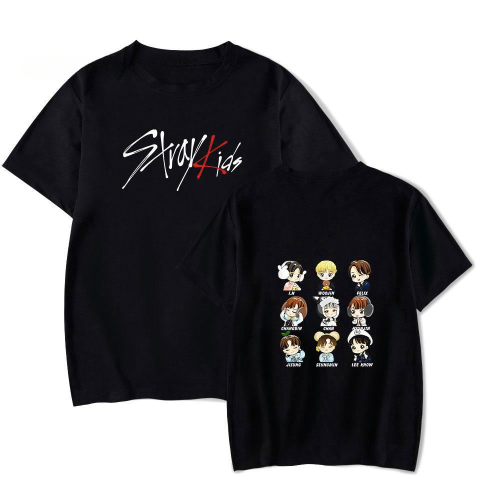 Women's KPOP Cartoon Printed Short Sleeve T-Shirt