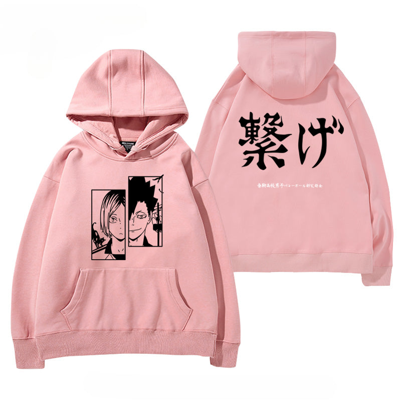 Unisex Anime Graphic Print Pullover Hoodie