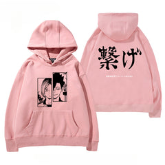 Unisex Anime Graphic Print Pullover Hoodie