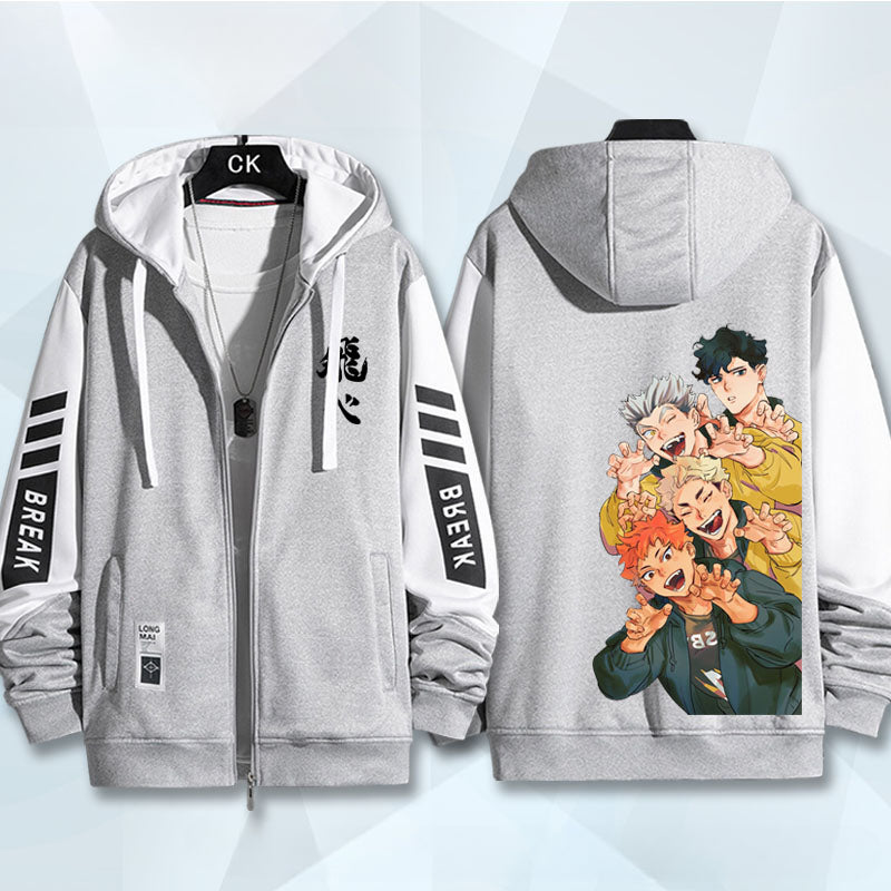 Unisex Anime Long-sleeved Zipper Coat
